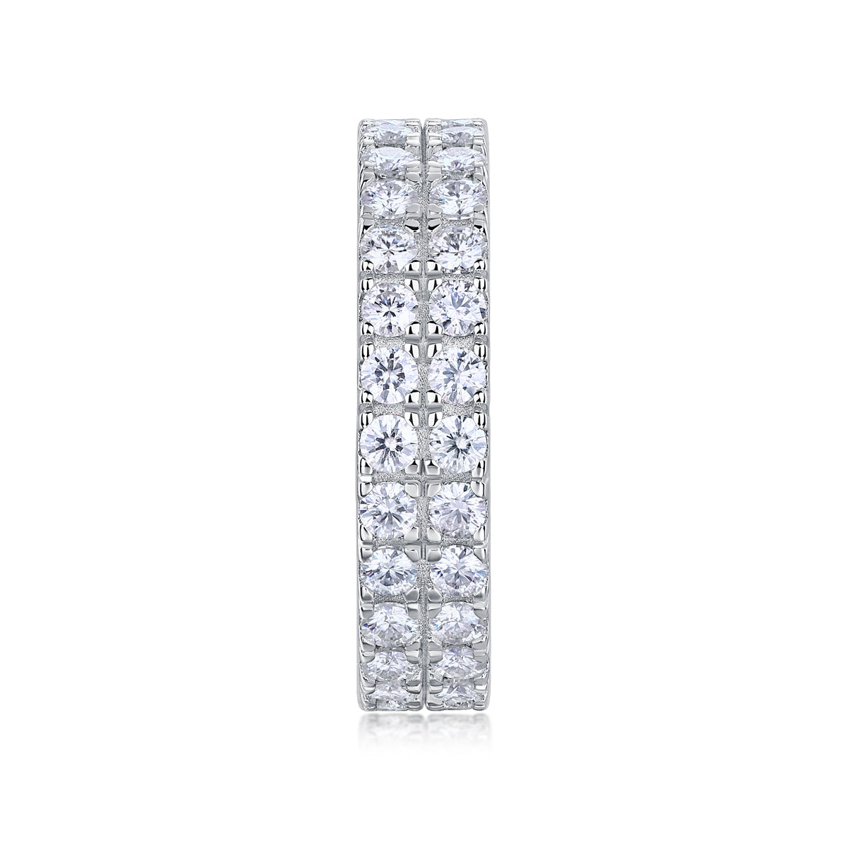 Multi-row Diamond Ring Moissanite Silver Ring