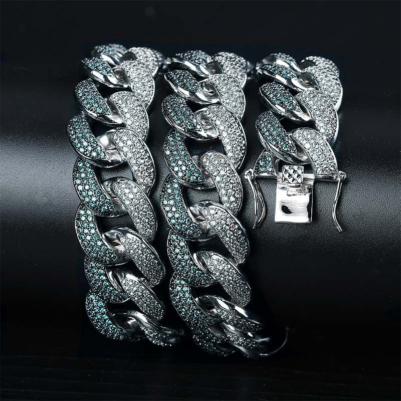 Emerald color large Cuban chain