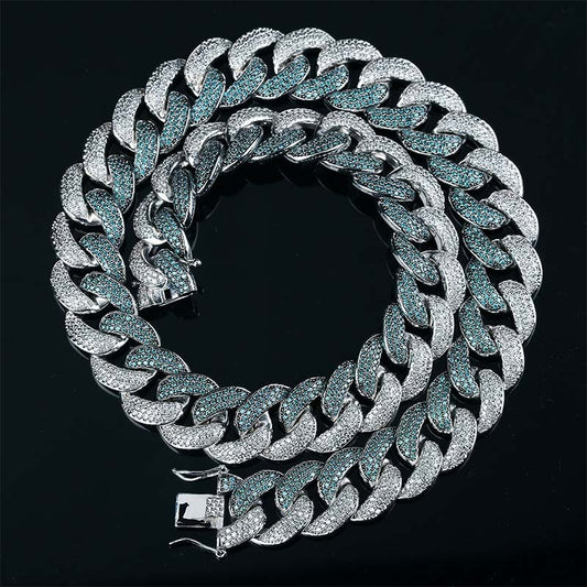 Emerald color large Cuban chain