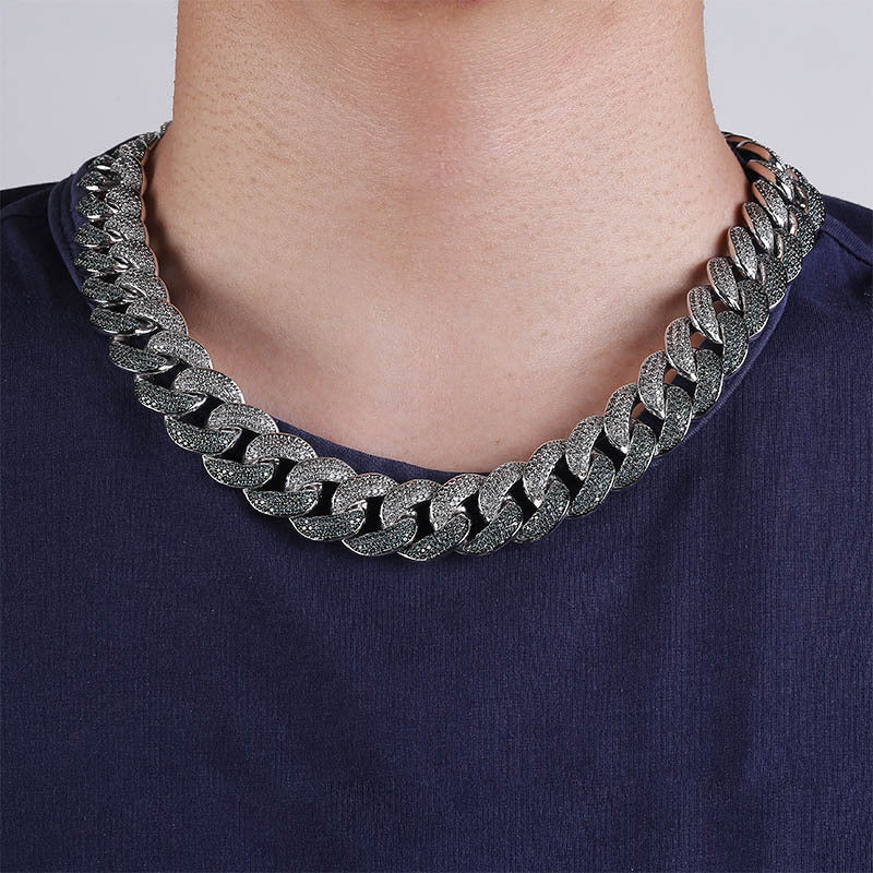 Emerald color large Cuban chain