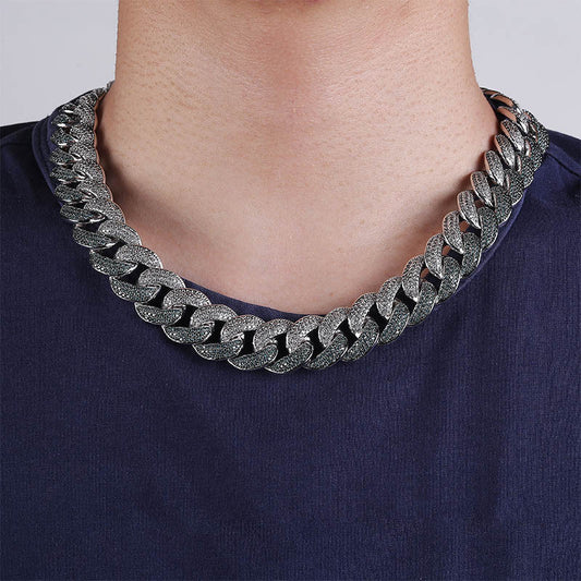 Emerald color large Cuban chain