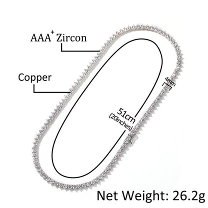 Three Prong Set  Single Row Diamond Tennis Chain