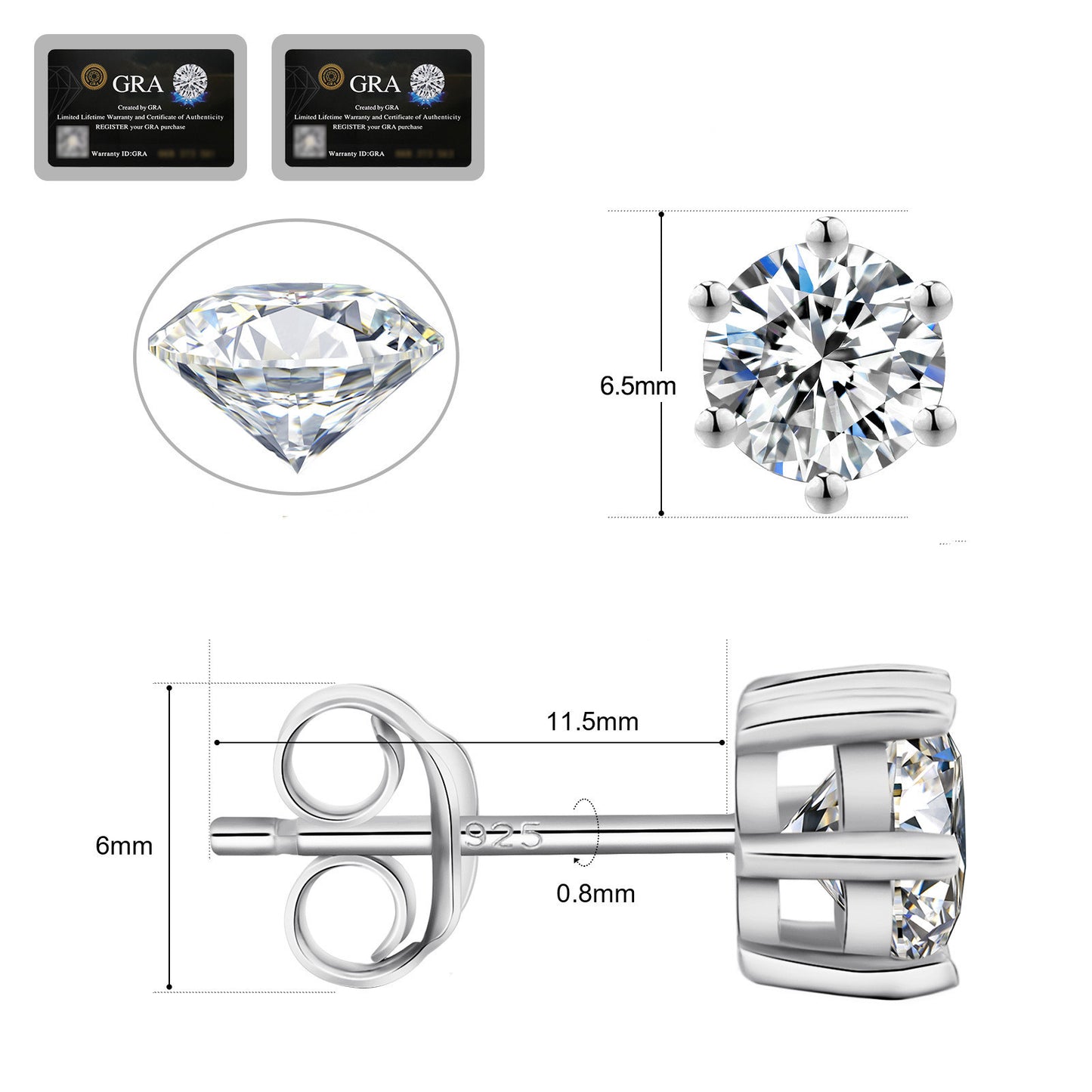 Classic Six Claw Luxury Earrings