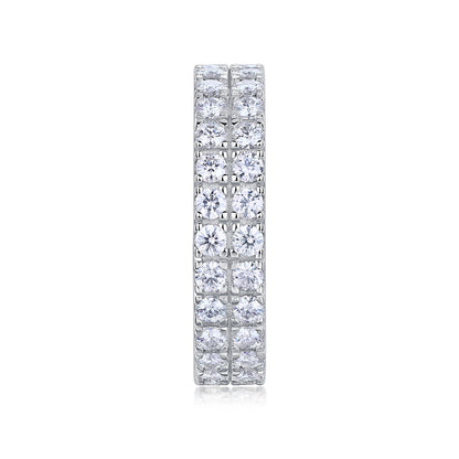 Multi-row Diamond Ring Moissanite Silver Ring
