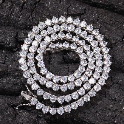 Three Prong Set  Single Row Diamond Tennis Chain