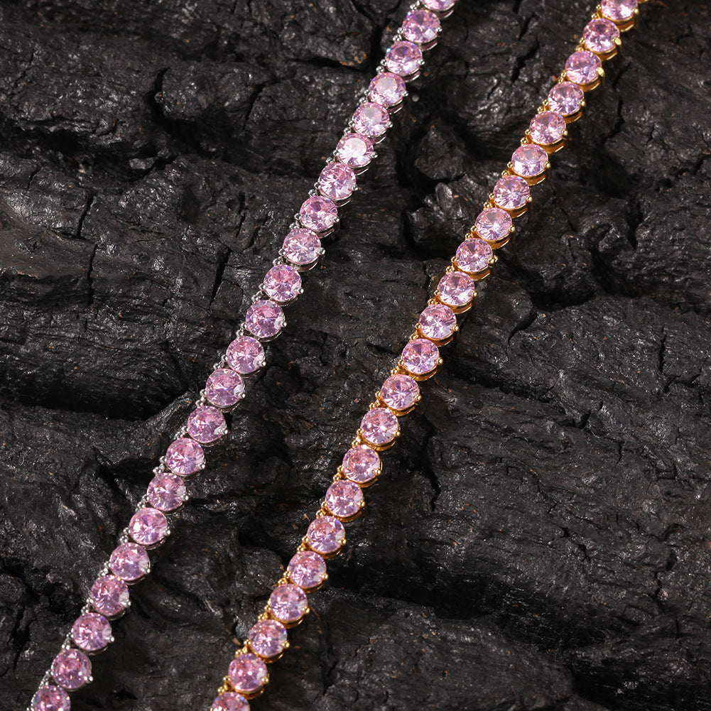 Three Prong Set  Single Row Diamond Tennis Chain