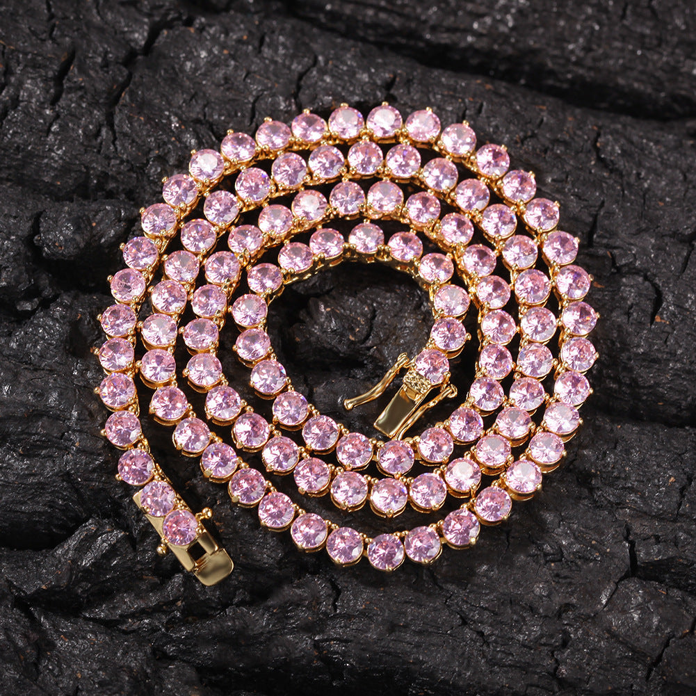 Three Prong Set  Single Row Diamond Tennis Chain
